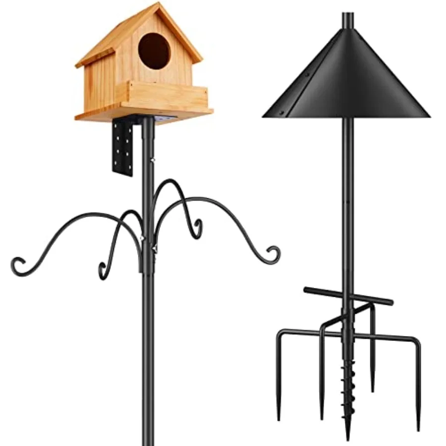Bird feeding station pole: 92-inch adjustable heavy-duty steel stand with gray squirrel-proof baffle for outdoor use
Bird feeding station pole: 92-inch adjustable heavy-duty steel stand with gray squirrel-proof baffle for outdoor use