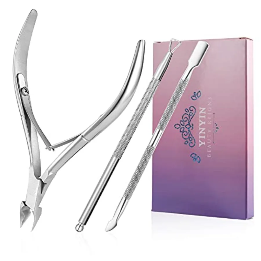 Cuticle Trimmer with Cuticle Pusher and Cutter, Professional Stainless Steel Nippers, Cutter Clippers, Cuticle Remover, Pedicur
Cuticle Trimmer with Cuticle Pusher and Cutter, Professional Stainless Steel Nippers, Cutter Clippers, Cuticle Remover, Pedicur