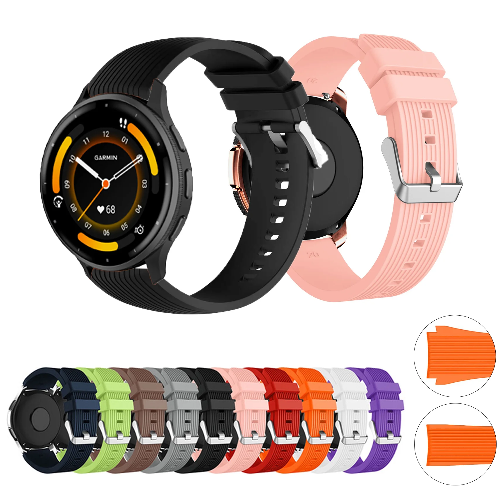 Силиконовый ремешок для Garmin Venu3 Venu2/Vivoactive 3 4 5/vivomove3 HR/Venu 2 3
Силиконовый ремешок для Garmin Venu3 Venu2/Vivoactive 3 4 5/vivomove3 HR/Venu 2 3