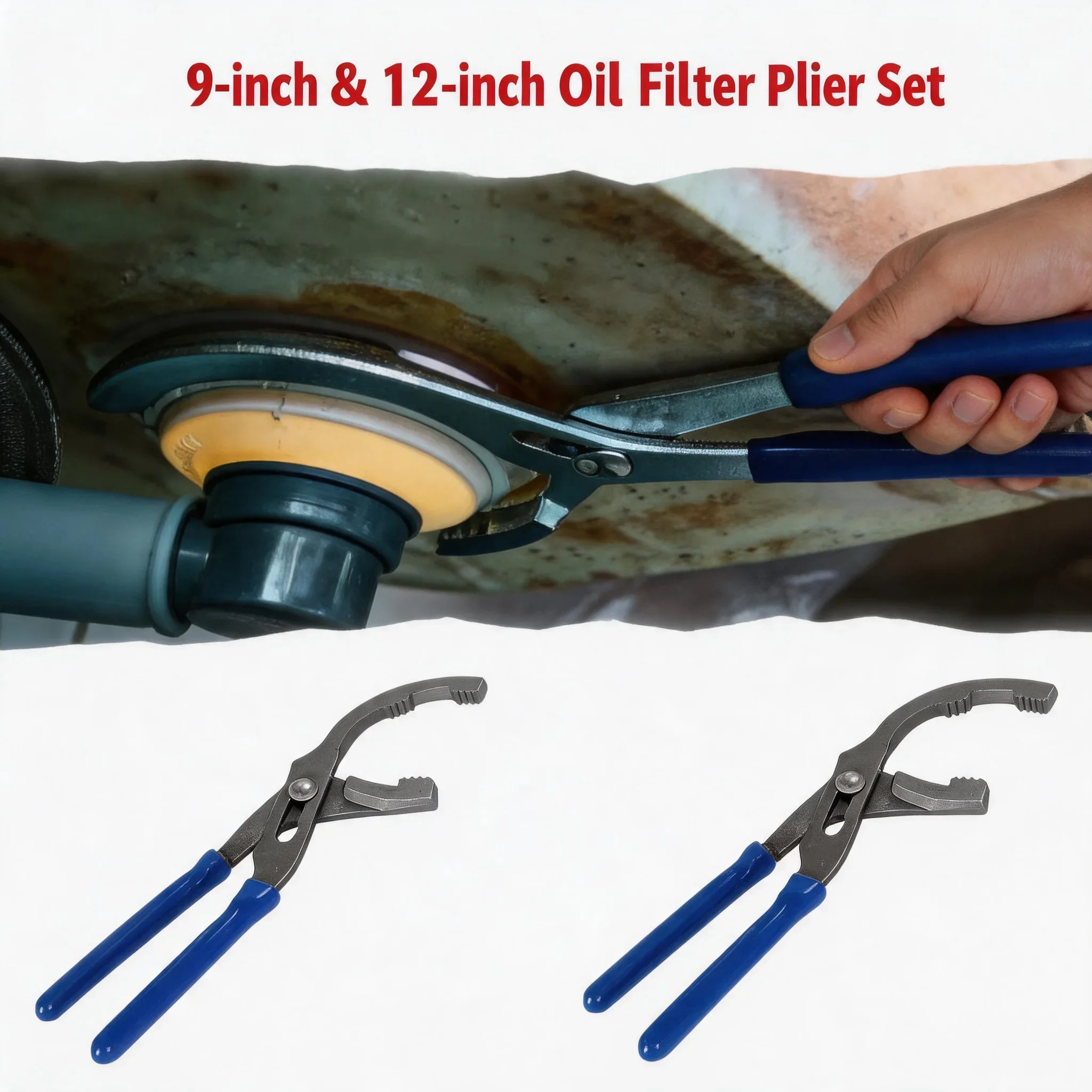 Professional Oil Filter Wrench Set 9" & 12" Adjustable Oil Filter Removal Pliers Tools Ideal for Engine Filters Cars and Trucks
Professional Oil Filter Wrench Set 9" & 12" Adjustable Oil Filter Removal Pliers Tools Ideal for Engine Filters Cars and Trucks