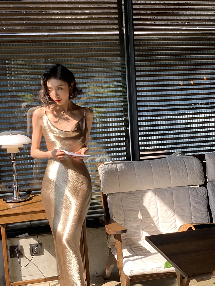 Sexy Long Satin Acetate Glowing V-Ne Dr Island Store High Waist Commute Retro Sle No-Sve Holiday Gown
Sexy Long Satin Acetate Glowing V-Ne Dr Island Store High Waist Commute Retro Sle No-Sve Holiday Gown