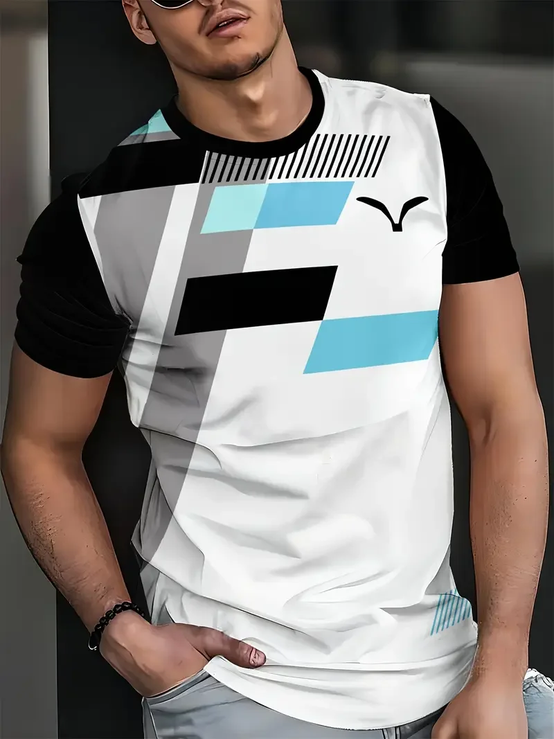 Classic Men's T-shirt Summer Outdoor Round Neck Short Sleeve Top Stripe Print Street polyesterT-Shirt Male Oversized Clothes
Classic Men's T-shirt Summer Outdoor Round Neck Short Sleeve Top Stripe Print Street polyesterT-Shirt Male Oversized Clothes