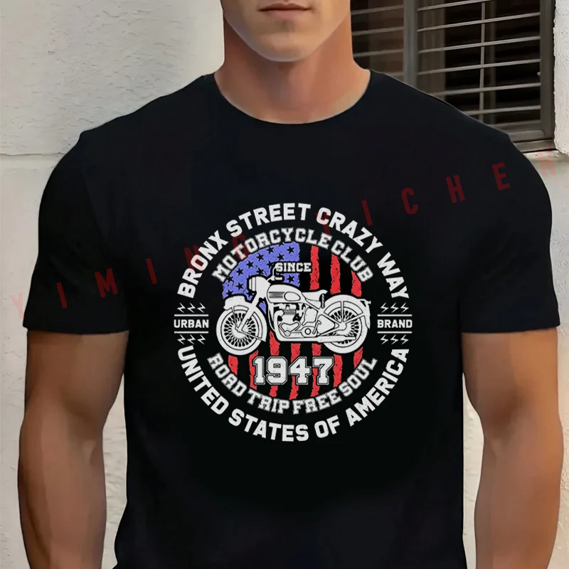 Men's Summer Cotton T-shirt Bronx Street Crazy Way Motorcycle Club T Shirt Short Sleeved Casual Basic O-Neck Unisex Tops
Men's Summer Cotton T-shirt Bronx Street Crazy Way Motorcycle Club T Shirt Short Sleeved Casual Basic O-Neck Unisex Tops