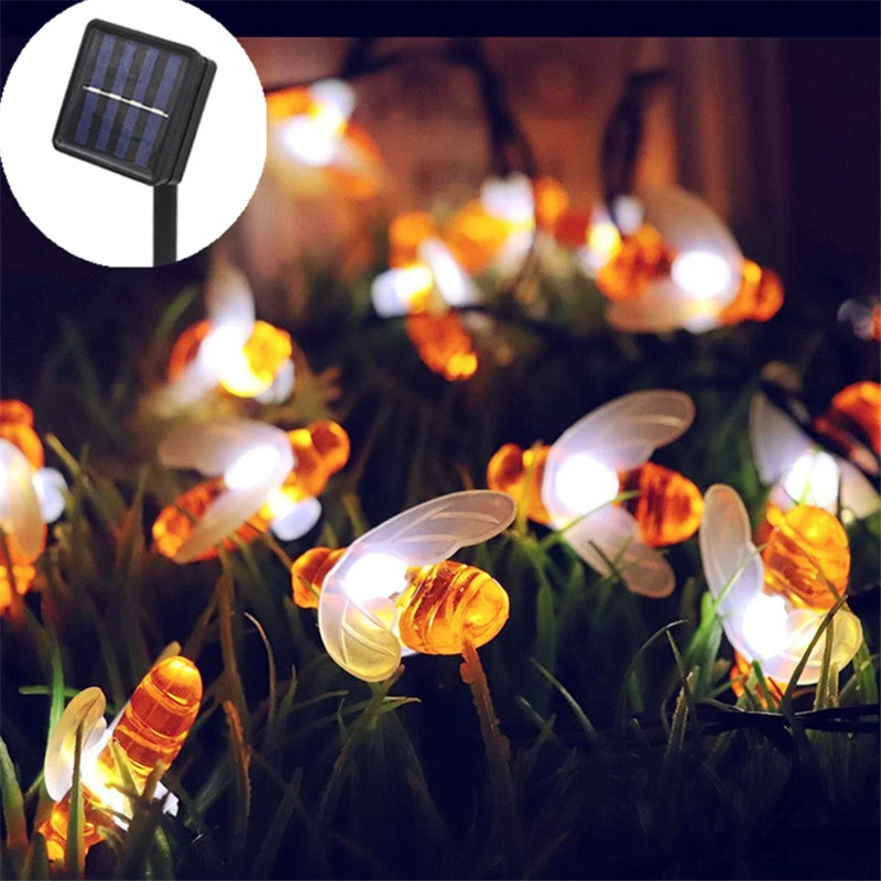 1pc LED Solar Bee String Lights Outdoor 20/50/100LED Fairy Light Christmas Garland 8 Modes Waterproof Garden Party Xmas Decor
1pc LED Solar Bee String Lights Outdoor 20/50/100LED Fairy Light Christmas Garland 8 Modes Waterproof Garden Party Xmas Decor