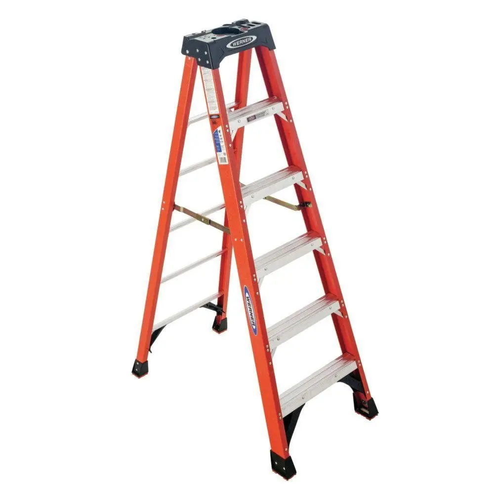 6-Step Fiberglass Ladder with 10-Foot Reach and 300-lb. Capacity, Type IA Duty Rating
6-Step Fiberglass Ladder with 10-Foot Reach and 300-lb. Capacity, Type IA Duty Rating