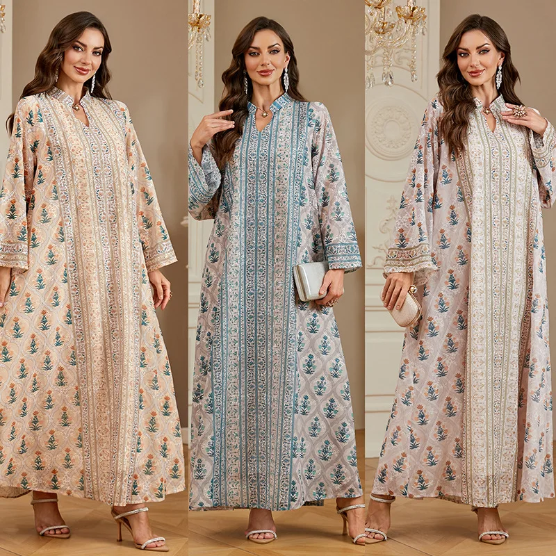 Dress Women Print Abaya Eid Party Dresses Diamonds Muslim Jalabiya Abayas Ramadan Arab Long Robe Morocco Dubai Kaftan Vestidos
Dress Women Print Abaya Eid Party Dresses Diamonds Muslim Jalabiya Abayas Ramadan Arab Long Robe Morocco Dubai Kaftan Vestidos