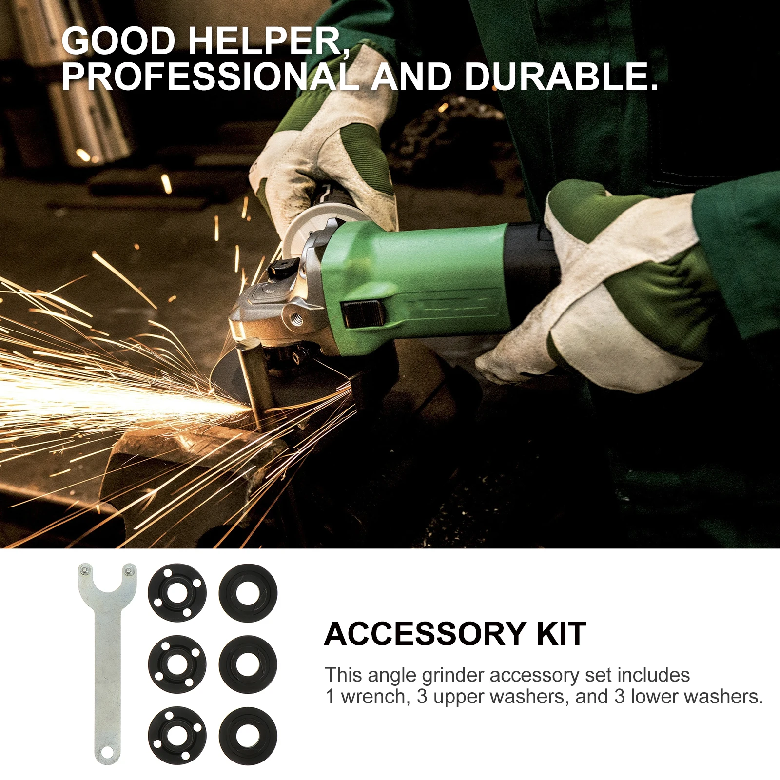 1 set Wrench Flange Nut Kit Durable Angle Grinder Spanner Upper Lower Gasket 125mm Carbon Steel Professional Helper
1 set Wrench Flange Nut Kit Durable Angle Grinder Spanner Upper Lower Gasket 125mm Carbon Steel Professional Helper