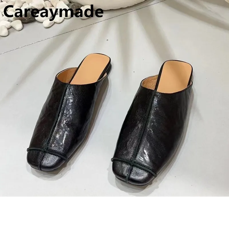 Careaymade-Летняя женская обувь из натуральной кожи высокого качества, тапочки на низком каблуке с квадратным носком, полутапочки Игло люди крутые тапочки
Careaymade-Летняя женская обувь из натуральной кожи высокого качества, тапочки на низком каблуке с квадратным носком, полутапочки Игло люди крутые тапочки