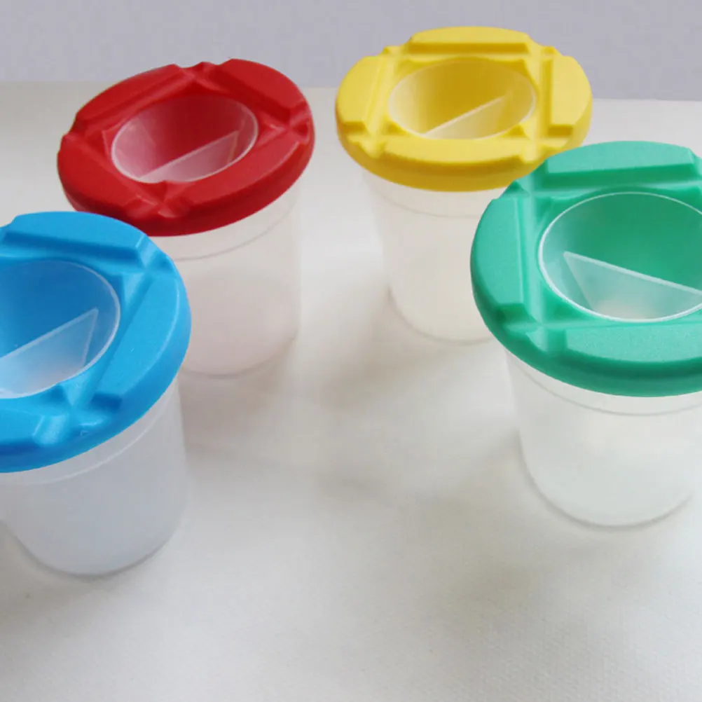 8 Spill Proof Paint Cups Kids Drawing Tool 4 Colorful Brushes Art Class Set Painting Activities Anti Leak Transparent Storage
8 Spill Proof Paint Cups Kids Drawing Tool 4 Colorful Brushes Art Class Set Painting Activities Anti Leak Transparent Storage