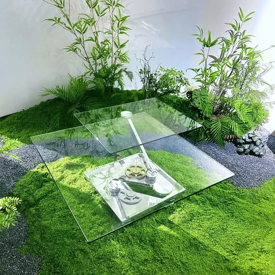 Gear machinery square villa living room high-end tempered glass retractable tea table
Gear machinery square villa living room high-end tempered glass retractable tea table