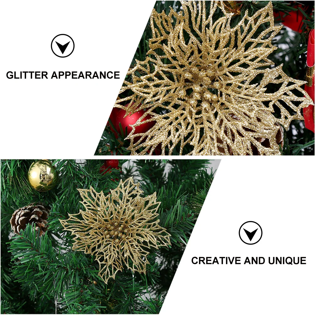 12Pcs Christmas Glitter Flower Artificial Pendant Hanging Decorations for Xmas Tree Party Wedding Festival Decor
12Pcs Christmas Glitter Flower Artificial Pendant Hanging Decorations for Xmas Tree Party Wedding Festival Decor