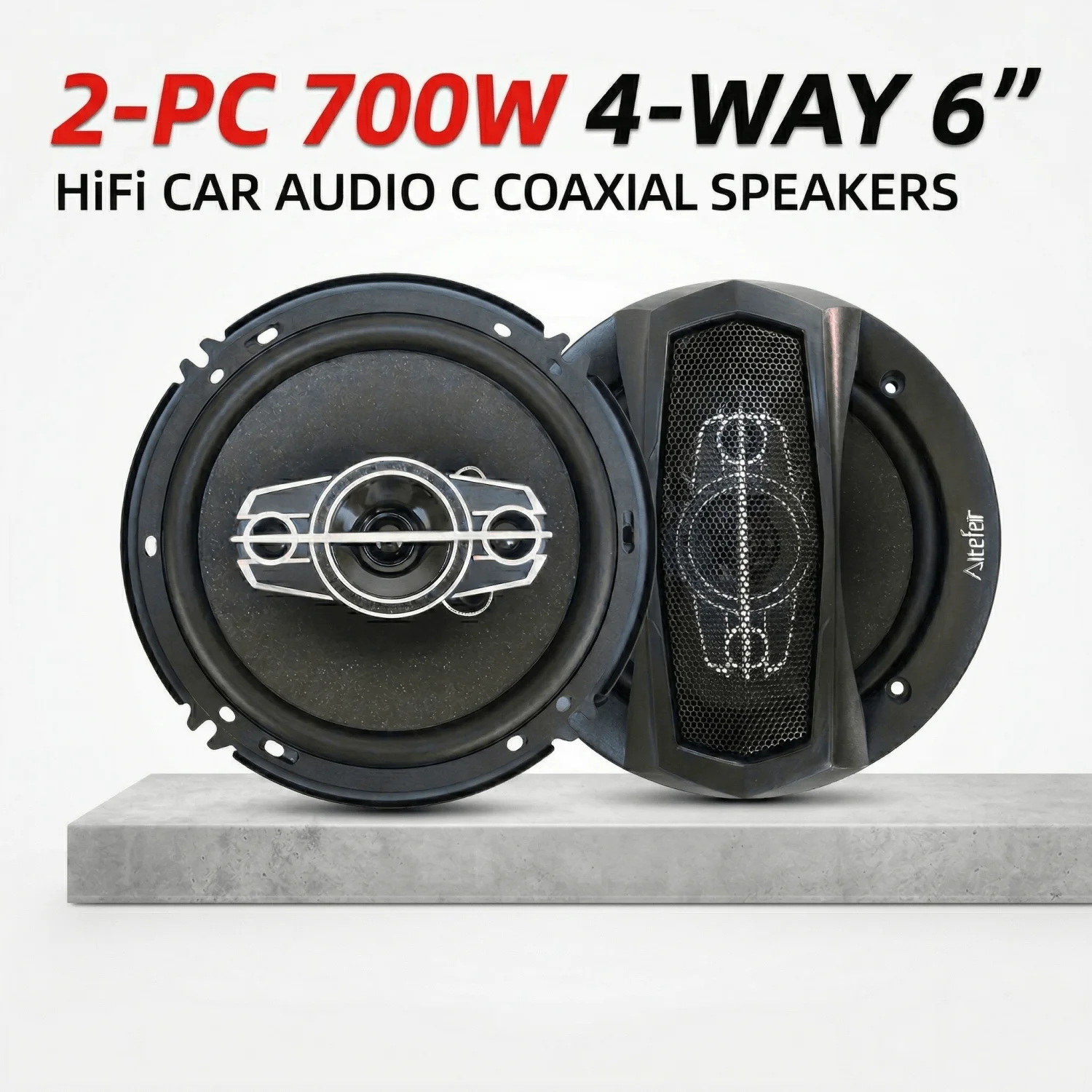 2Pack 6 Inch 700W 4-Way Car HiFi Coaxial Speaker With AudioCable, 4 Ohm Vehicle Coaxial Speaker, Stereo Speaker, Coaxial Tweeter Speaker Replacement
2Pack 6 Inch 700W 4-Way Car HiFi Coaxial Speaker With AudioCable, 4 Ohm Vehicle Coaxial Speaker, Stereo Speaker, Coaxial Tweeter Speaker Replacement