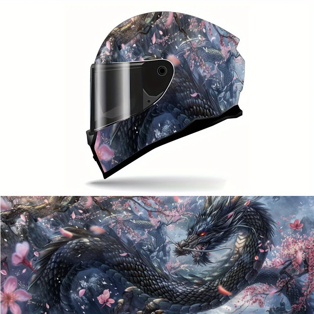 Mysterious Dragon in Cherry Blossoms PVC Motorcycle Helmet Vinyl Wrap, Self-Adhesive Waterproof Sticker, Anti-Scratch Decorative
Mysterious Dragon in Cherry Blossoms PVC Motorcycle Helmet Vinyl Wrap, Self-Adhesive Waterproof Sticker, Anti-Scratch Decorative