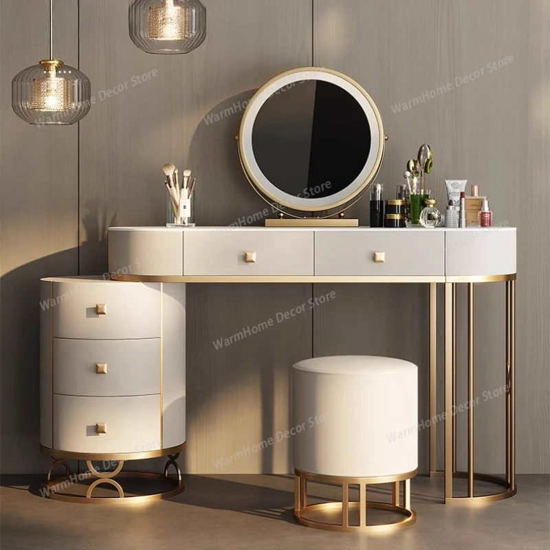 Bedroom Furniture Luxury Leather Makeup Vanity Toiletries Illuminated Makeup Dressing Table Desk Dressers with Mirror Dresser
Bedroom Furniture Luxury Leather Makeup Vanity Toiletries Illuminated Makeup Dressing Table Desk Dressers with Mirror Dresser