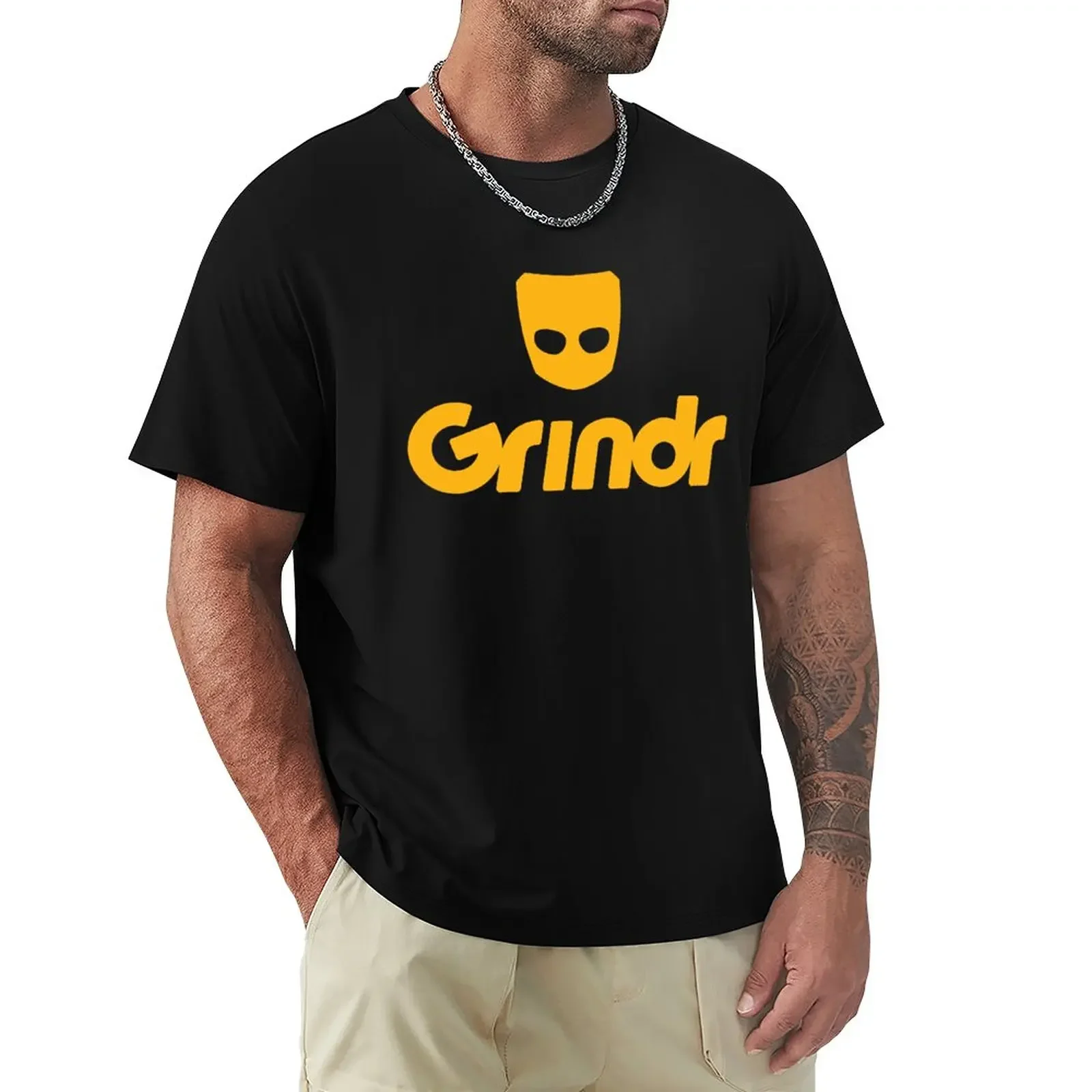 logo-grindr Classic T-Shirt Short sleeve tee plus size tops plain black t shirts for men
logo-grindr Classic T-Shirt Short sleeve tee plus size tops plain black t shirts for men
