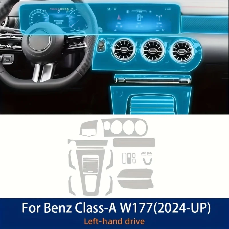 Для Mercedes-Benz A-Class W177 2024, защитная пленка из ТПУ, полный комплект, устойчивый к царапинам экран центральной консоли, аксессуары для интерьера
Для Mercedes-Benz A-Class W177 2024, защитная пленка из ТПУ, полный комплект, устойчивый к царапинам экран центральной консоли, аксессуары для интерьера