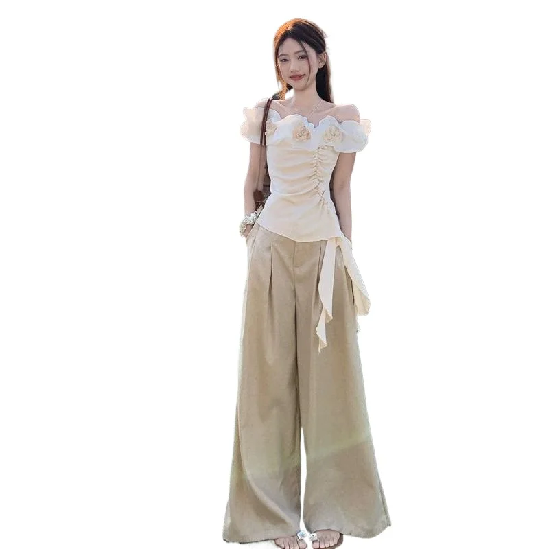 New Irregular T-Shirt Summer Pure Desire Flower One-Shoulder Slim Shirring Top Women's Chic High Quality High Appearance Level
New Irregular T-Shirt Summer Pure Desire Flower One-Shoulder Slim Shirring Top Women's Chic High Quality High Appearance Level