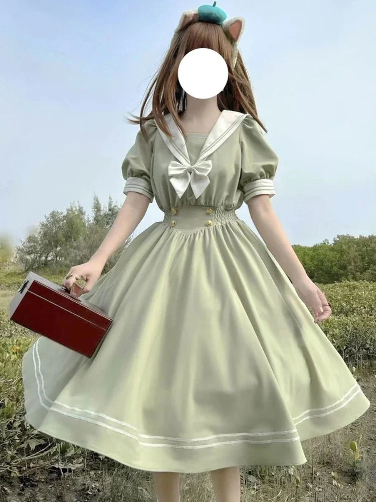 Fashion Japanese Sweet Lolita Style Women Dress 2024 Cute Bow Puff Sleeve Cosplay Patchwork Dresses Kawaii Girl Y2k Robe Vestido
Fashion Japanese Sweet Lolita Style Women Dress 2024 Cute Bow Puff Sleeve Cosplay Patchwork Dresses Kawaii Girl Y2k Robe Vestido