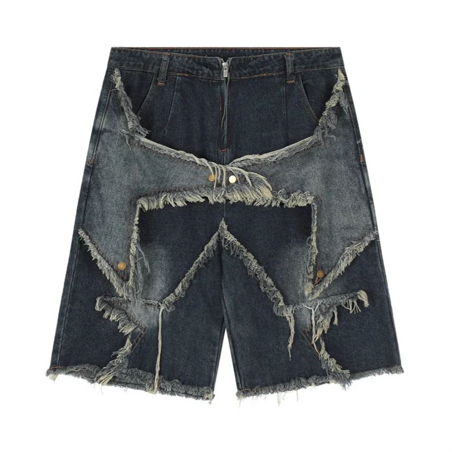 Vintage Tassel Star Denim Shorts Splicing Loose Jeans Shorts 2025 Men Hip Hop Streetwear Harajuku Y2K Shorts Summer
Vintage Tassel Star Denim Shorts Splicing Loose Jeans Shorts 2025 Men Hip Hop Streetwear Harajuku Y2K Shorts Summer