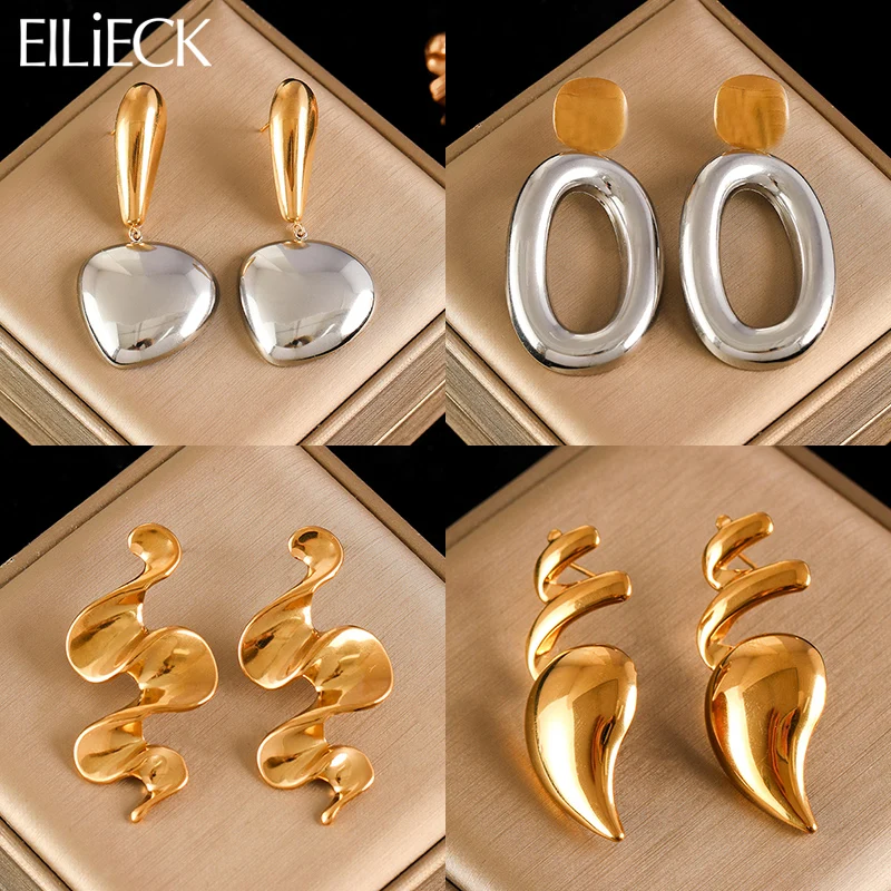 EILIECK 316L Stainless Steel Exaggerated Chunky Dangle Earrings 18K Gold PVD Plated Rust Proof Charm Jewelry Bijoux Accessories
EILIECK 316L Stainless Steel Exaggerated Chunky Dangle Earrings 18K Gold PVD Plated Rust Proof Charm Jewelry Bijoux Accessories