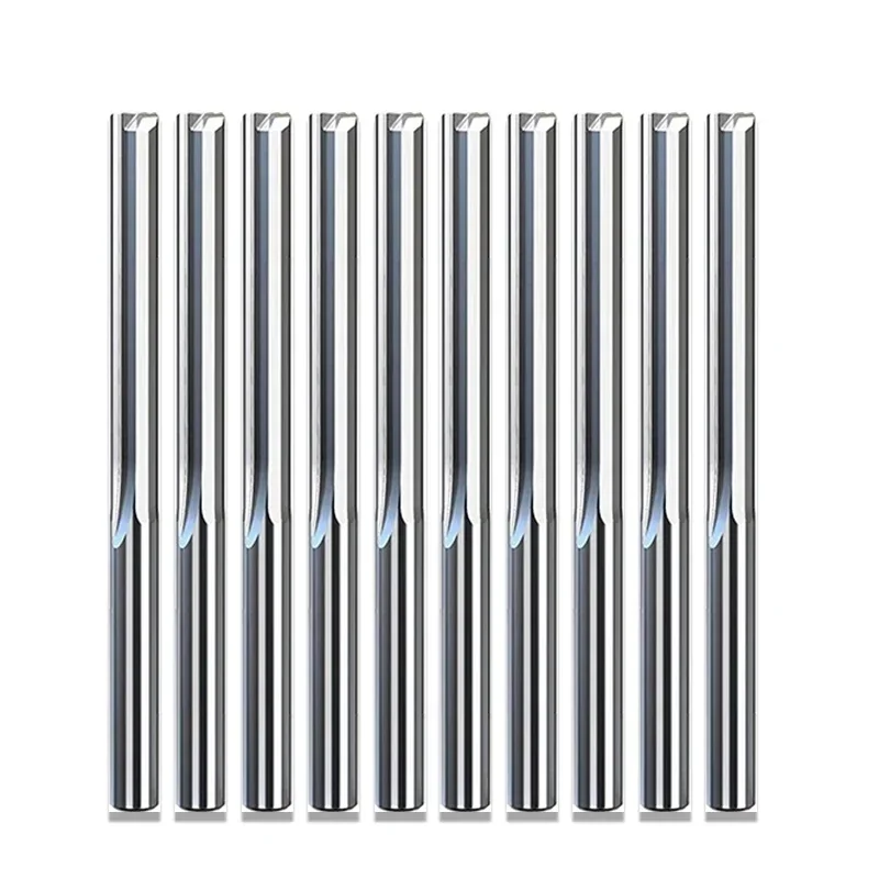 10pcs 3.175mm 4mm 6mm 8mm Two Flutes Straight Slot Bit Wood Cutter CNC Solid Carbide Two Double Flute Bits CNC Router Bits
10pcs 3.175mm 4mm 6mm 8mm Two Flutes Straight Slot Bit Wood Cutter CNC Solid Carbide Two Double Flute Bits CNC Router Bits