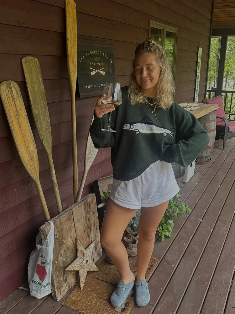 Женский повседневный вязаный свитер с круглым вырезом, укороченный, с принтом, свободного кроя, с длинными рукавами, топ 2026 года, весенний, для свиданий и праздников, пуловер
Женский повседневный вязаный свитер с круглым вырезом, укороченный, с принтом, свободного кроя, с длинными рукавами, топ 2026 года, весенний, для свиданий и праздников, пуловер