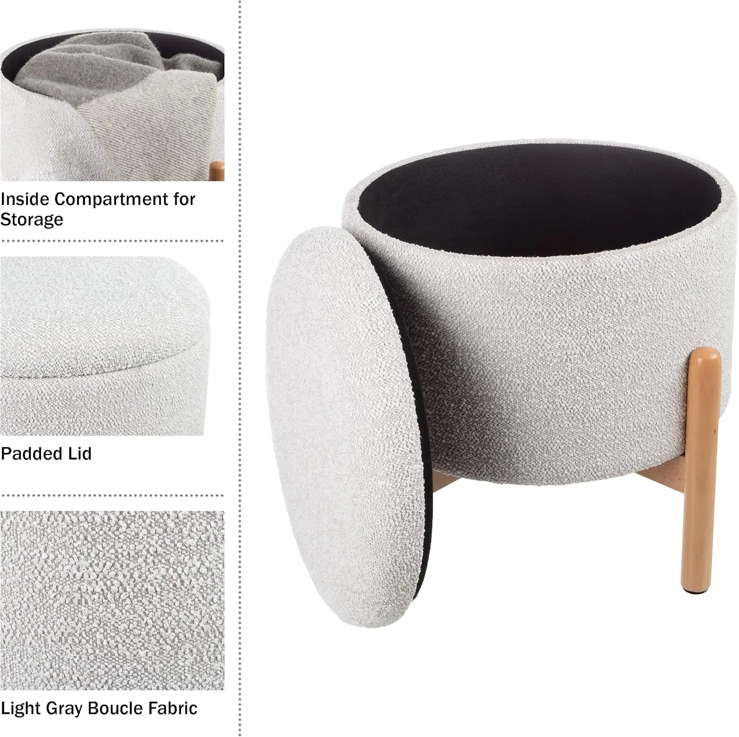 Storage Ottoman - Multipurpose Round Footrest Or Storage Organizer With Removable Top For Living Room, Dorm, Or Apartment By
Storage Ottoman - Multipurpose Round Footrest Or Storage Organizer With Removable Top For Living Room, Dorm, Or Apartment By