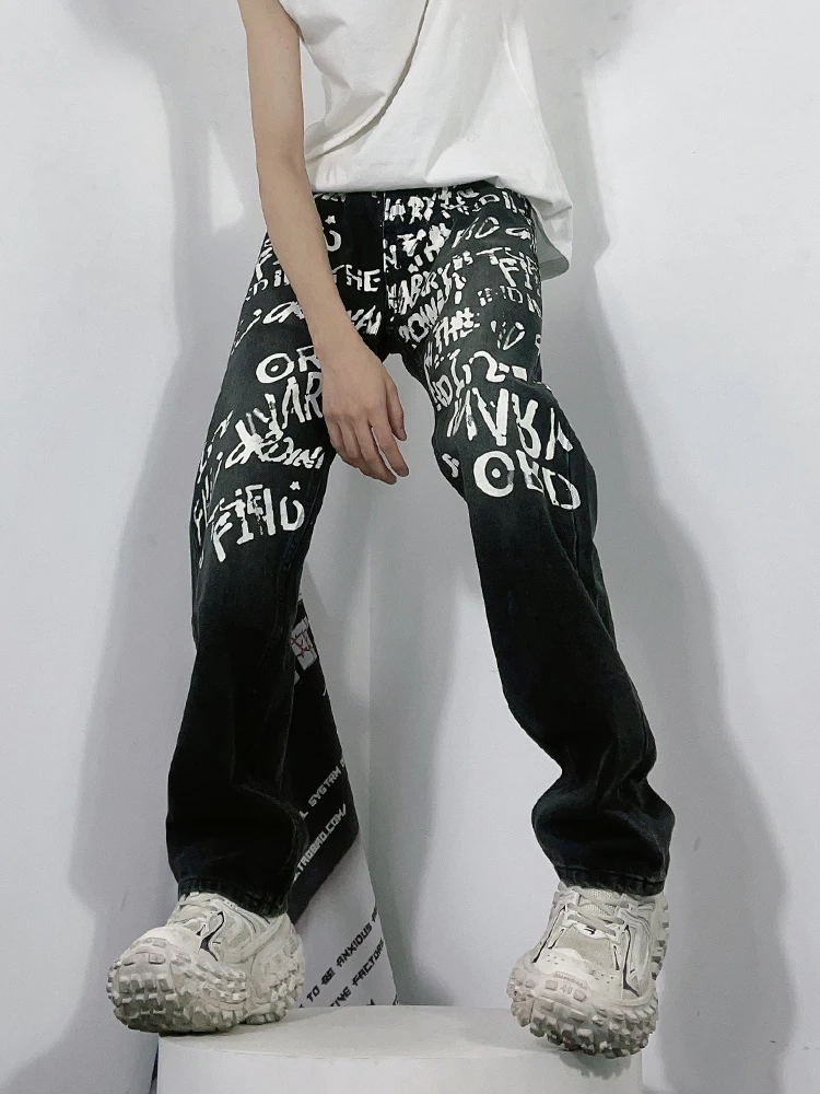 Джинсы мужские с буквенным принтом, универсальные, вдосконаленные, хипстерские, полная длина, осенние, простые, модные, винтажные джинсовые брюки в японском стиле 
Джинсы мужские с буквенным принтом, универсальные, вдосконаленные, хипстерские, полная длина, осенние, простые, модные, винтажные джинсовые брюки в японском стиле