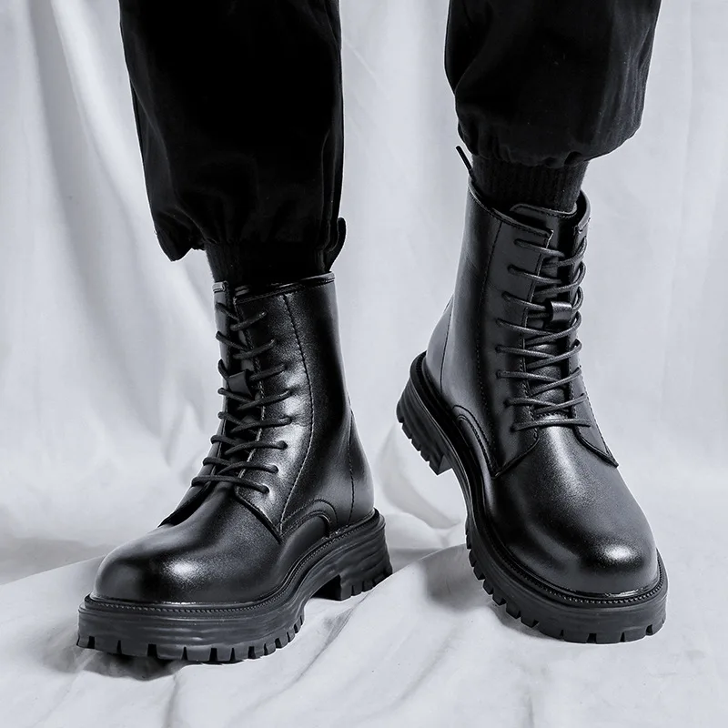 men's luxury fashion platform boots lace-up original leather shoes party banquet dress high motorcycle boot spring autumn botas
men's luxury fashion platform boots lace-up original leather shoes party banquet dress high motorcycle boot spring autumn botas