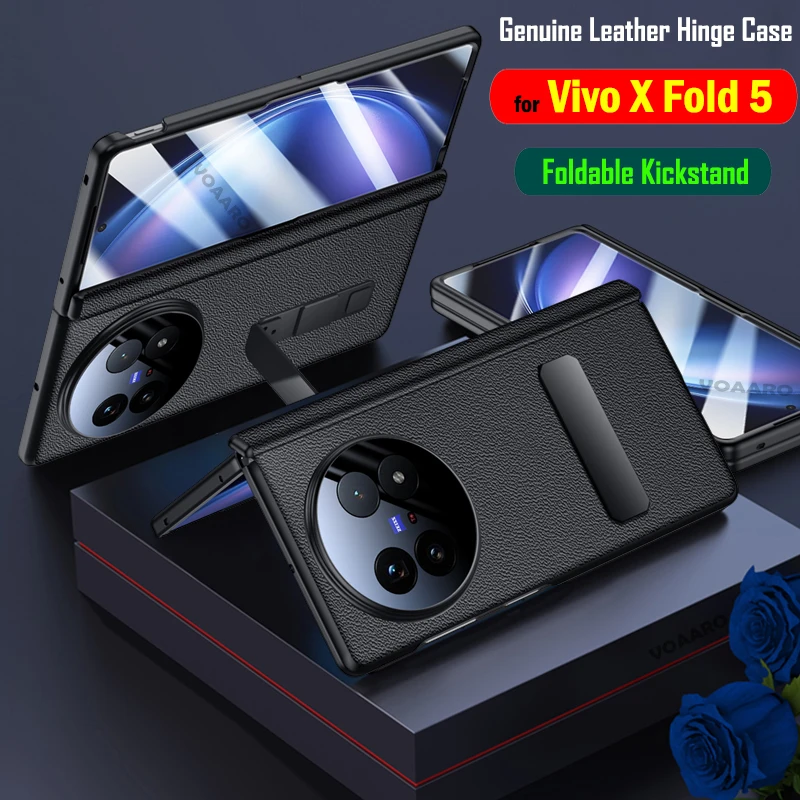 Защитный чехол из натуральной кожи для Vivo X Fold 5, чехол с поворотной подставкой для Vivo X Fold5, чехол с передней стеклянной пленкой 
Защитный чехол из натуральной кожи для Vivo X Fold 5, чехол с поворотной подставкой для Vivo X Fold5, чехол с передней стеклянной пленкой