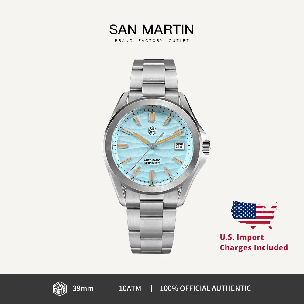 China San Martin 39mm Stainless Steel Men Sports Dune Texture Dial Automatic Mechanical Watch Waterproof 10Bar Luminous SN0129G
China San Martin 39mm Stainless Steel Men Sports Dune Texture Dial Automatic Mechanical Watch Waterproof 10Bar Luminous SN0129G
