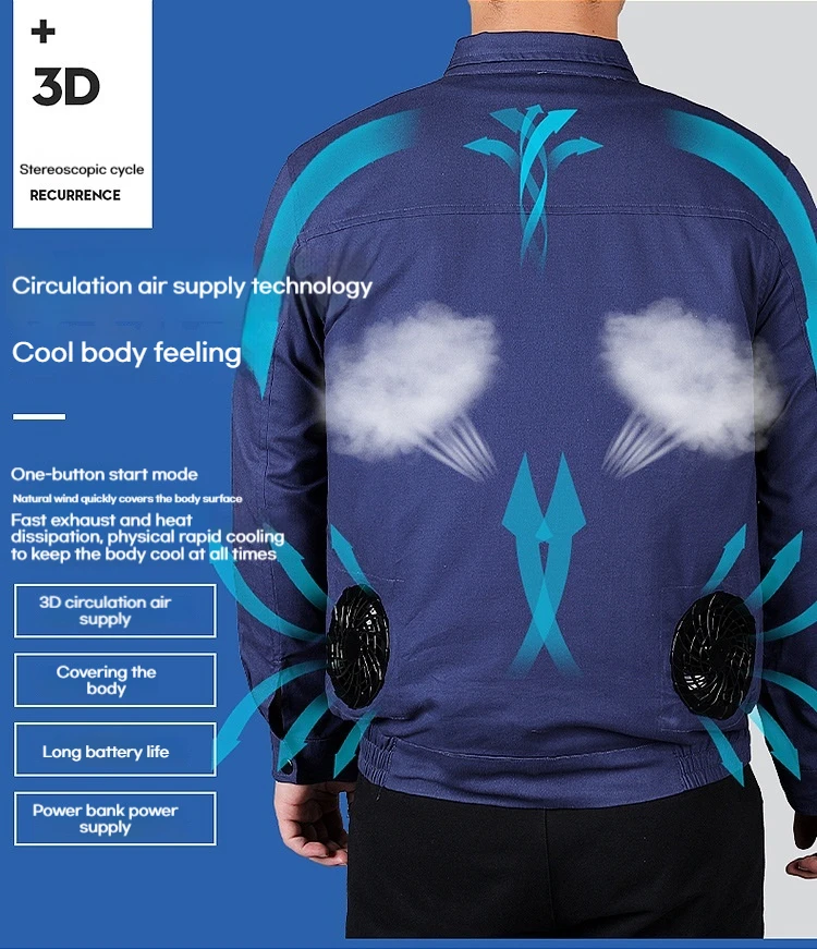 Intelligent Cooling and Comfortable Dual Fan Top Men's and Women's Outdoor Heatstroke Prevention Breathable Jacket
Intelligent Cooling and Comfortable Dual Fan Top Men's and Women's Outdoor Heatstroke Prevention Breathable Jacket