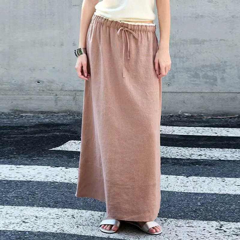 100% Linen Women's High Waisted Skirt For Summer 2026 New Loose Elastic Waist Color Blocked Straight Skirt Midi-Length Skirts
100% Linen Women's High Waisted Skirt For Summer 2026 New Loose Elastic Waist Color Blocked Straight Skirt Midi-Length Skirts