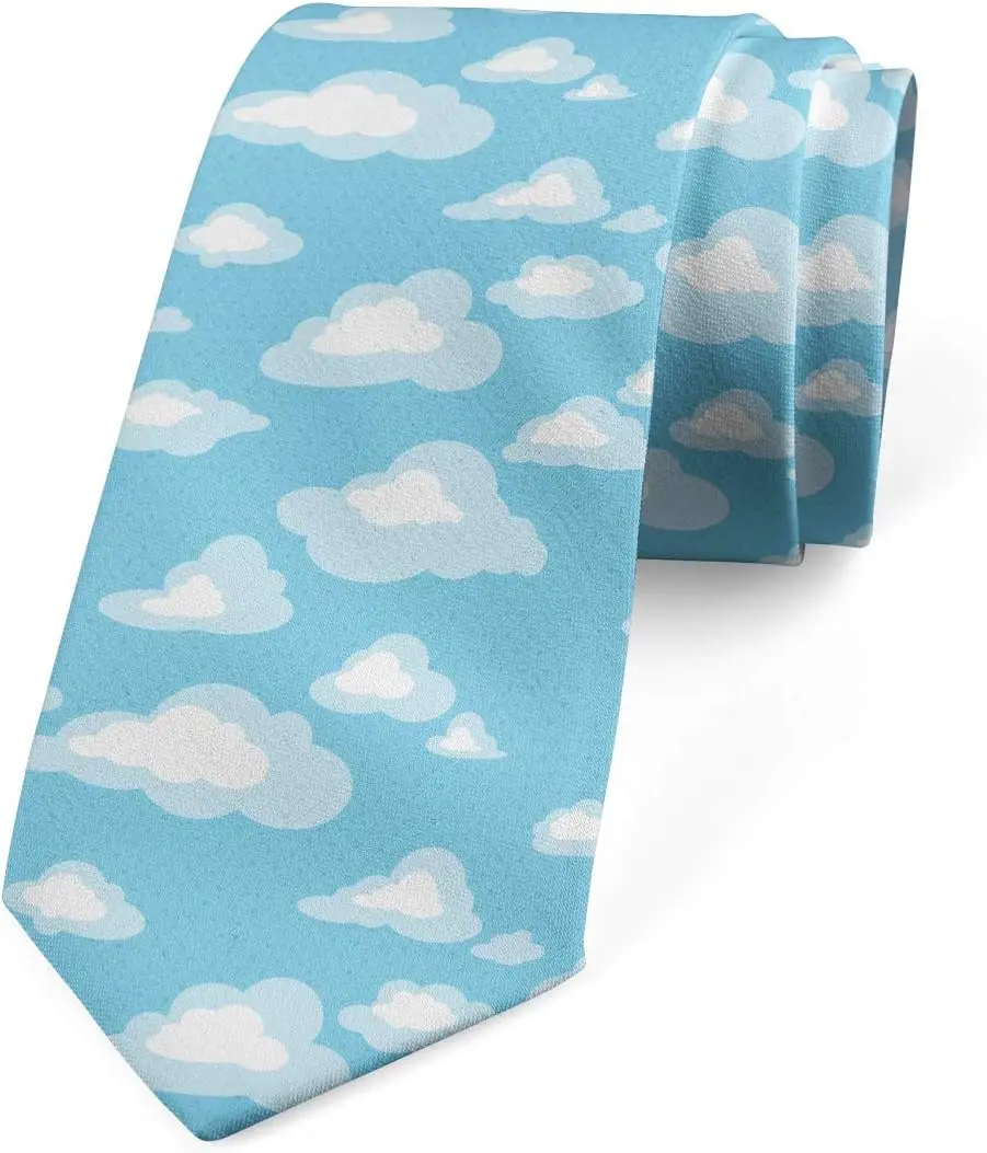 Галстук с облачным принтом, мультяшные небесные облака, 3,7 дюйма, голубой галстук для мужчин и женщин, декор рубашки, мягкий шелк
Галстук с облачным принтом, мультяшные небесные облака, 3,7 дюйма, голубой галстук для мужчин и женщин, декор рубашки, мягкий шелк
