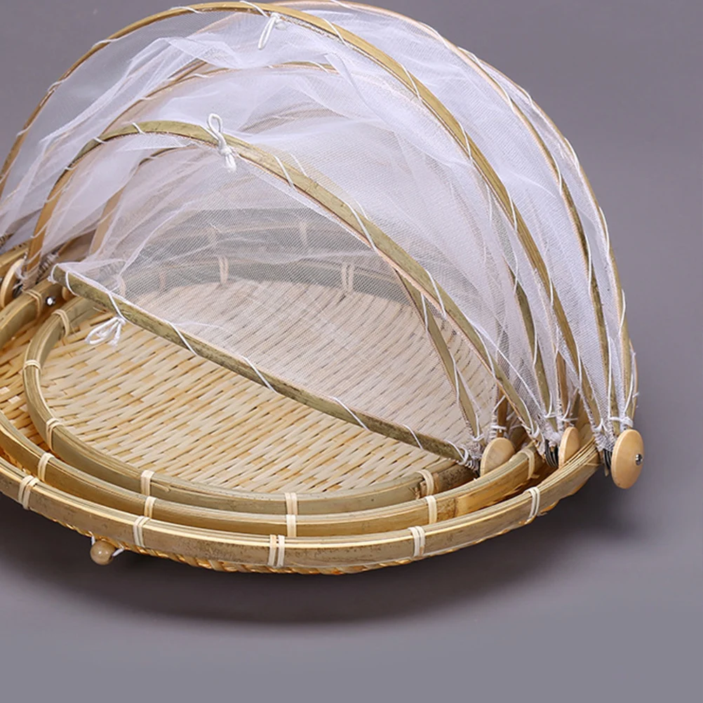Fly-proof Food Cover Woven Baskets Handmade Bread With Gauze Wooden Picnic Holder Bambo
Fly-proof Food Cover Woven Baskets Handmade Bread With Gauze Wooden Picnic Holder Bambo
