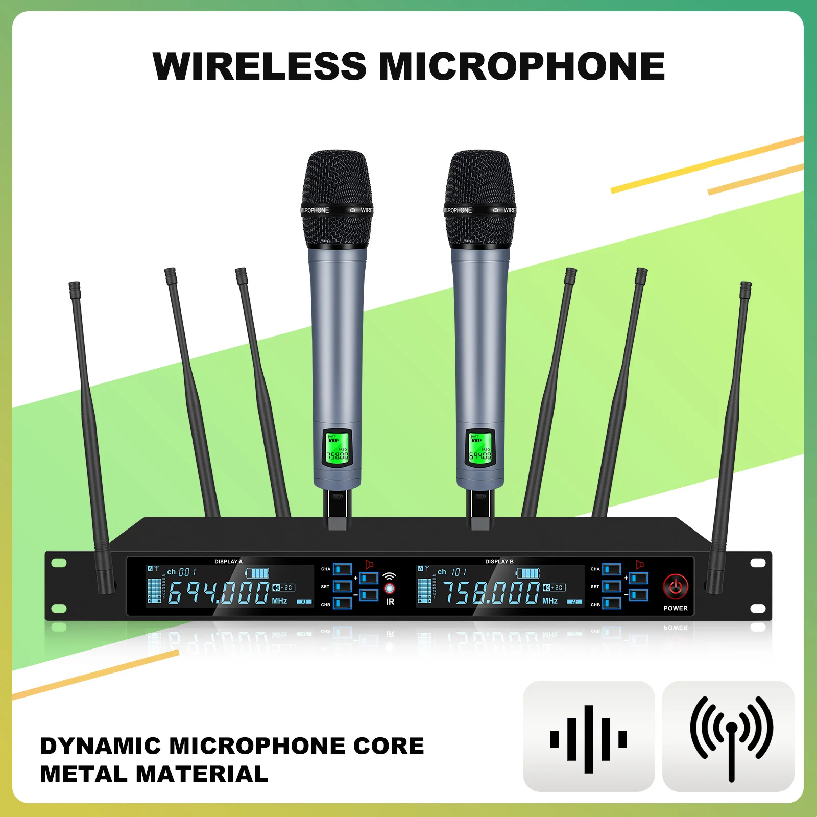 Uhf Dual Channel Wireless Microphone System With Volume Control, 6.35Mm Jack - Perfect For Stage, Bands, Studios, Musicians & Ka
Uhf Dual Channel Wireless Microphone System With Volume Control, 6.35Mm Jack - Perfect For Stage, Bands, Studios, Musicians & Ka