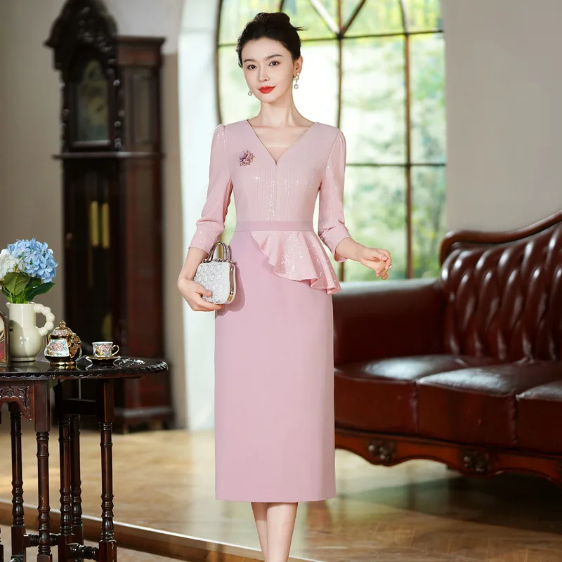 Yourqipao Осеннее вечернее платье с блестками и рюшами, темпераментное свадебное платье в китайском стиле, Ципао для банкета и торжества для мамы
Yourqipao Осеннее вечернее платье с блестками и рюшами, темпераментное свадебное платье в китайском стиле, Ципао для банкета и торжества для мамы