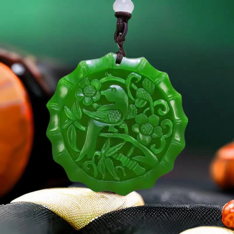 Green Real Jade Flower Bird Pendant Necklace Stone Gifts for Women Amulet Luxury Natural Jasper Accessories Carved Jewelry
Green Real Jade Flower Bird Pendant Necklace Stone Gifts for Women Amulet Luxury Natural Jasper Accessories Carved Jewelry