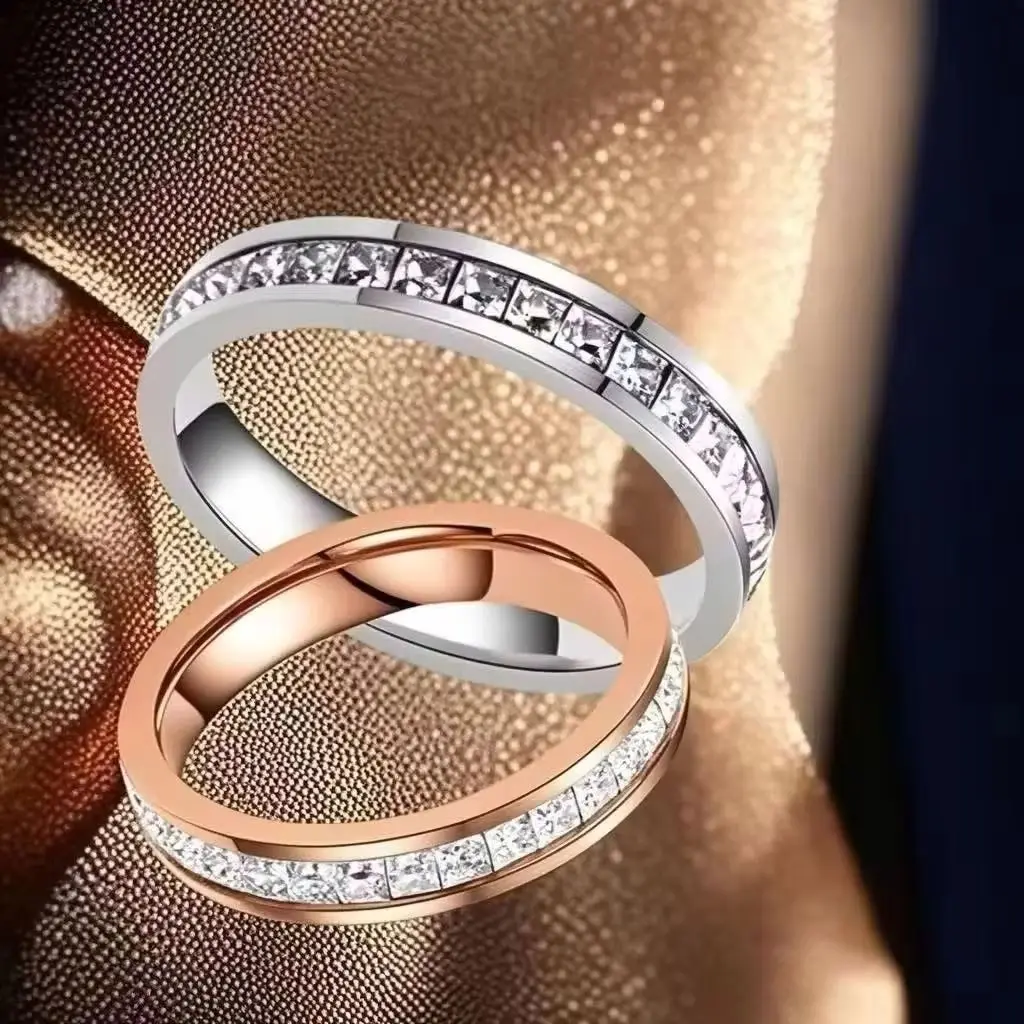 Couple's Square Zircon Stainless Steel Ring White Geometric Customizable Trendy Engagement Party Accessory 2026 Design
Couple's Square Zircon Stainless Steel Ring White Geometric Customizable Trendy Engagement Party Accessory 2026 Design