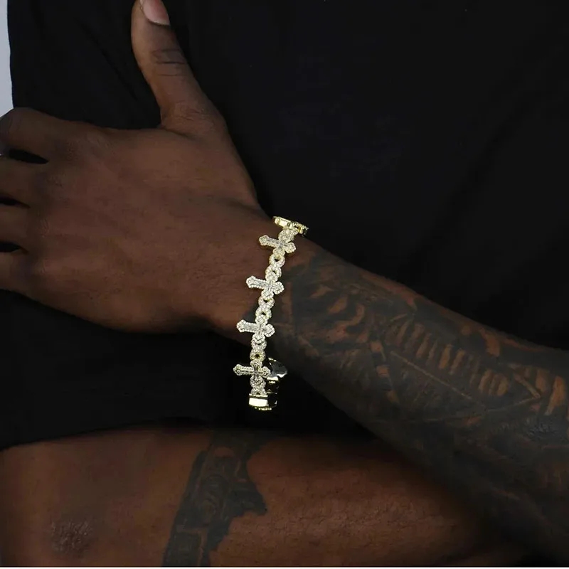 Hip Hop CZ Stone Bling Iced Out Infinite Cross Bracelet for Women Men Unisex Rapper Jewlery Gold Silver Color
Hip Hop CZ Stone Bling Iced Out Infinite Cross Bracelet for Women Men Unisex Rapper Jewlery Gold Silver Color