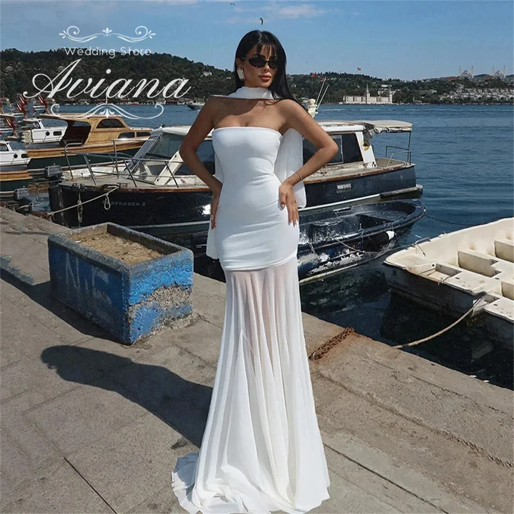 Customized Aviana Strapless Choker Neckline Mermaid Wedding Dress Sheer Skirt Long Train Bridal Gown Elegant Beach Style 2025
Customized Aviana Strapless Choker Neckline Mermaid Wedding Dress Sheer Skirt Long Train Bridal Gown Elegant Beach Style 2025