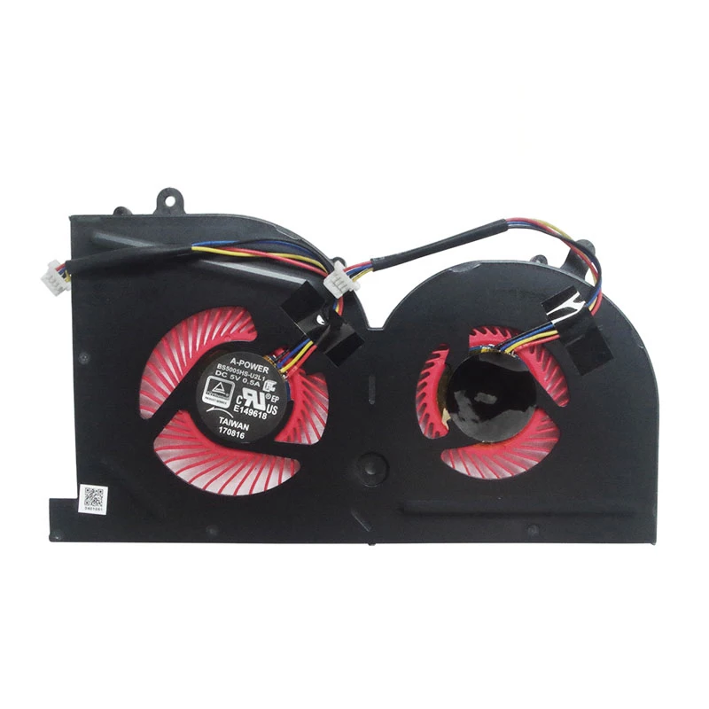 New GPU Cooling CPU Fan Replacement for MSi GS63 GS63VR GS73VR MS-16K3 MS-17B1 MS-17B2 BS5005HS-U2F1 BS5005HS-U2L1
New GPU Cooling CPU Fan Replacement for MSi GS63 GS63VR GS73VR MS-16K3 MS-17B1 MS-17B2 BS5005HS-U2F1 BS5005HS-U2L1