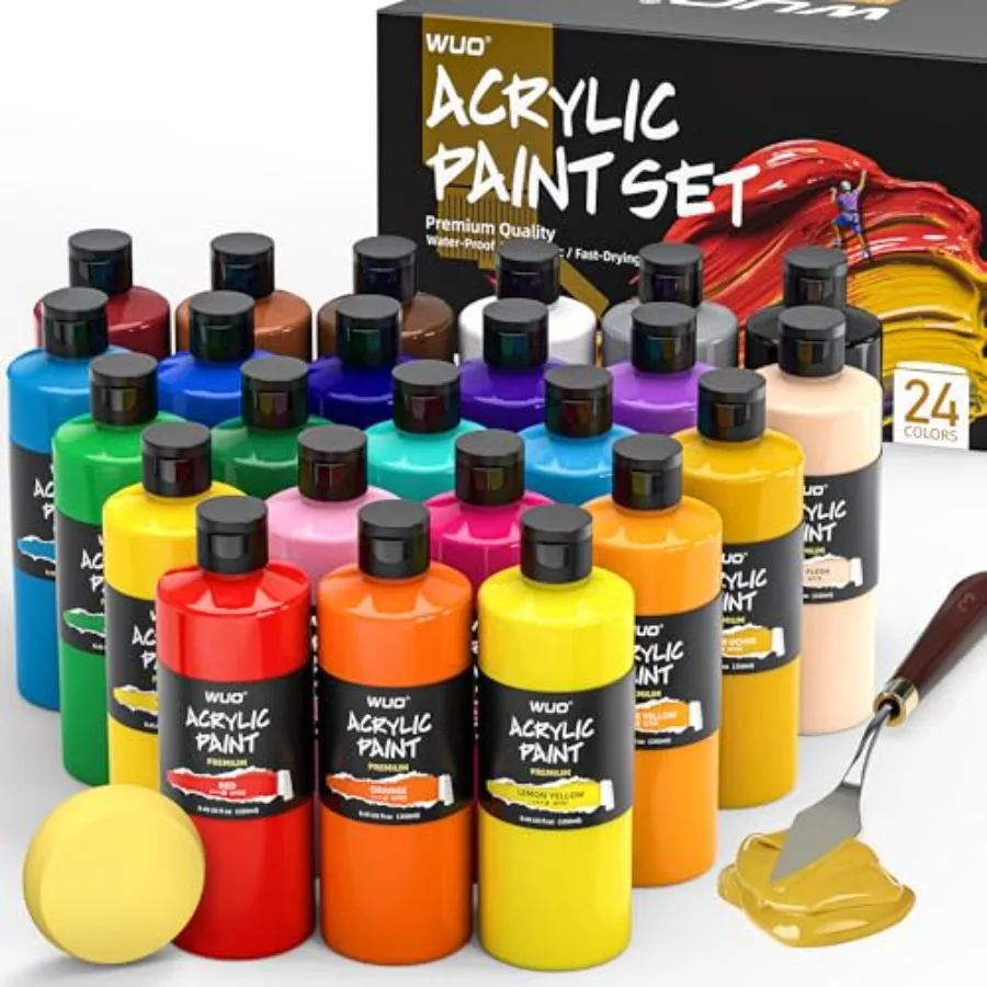 Professional Acrylic Paint Set, 250ml/8.45oz, Large Bulk Rich Pigment Acrylic Paint, Non-Toxic Multi Surface Art Supplies for A
Professional Acrylic Paint Set, 250ml/8.45oz, Large Bulk Rich Pigment Acrylic Paint, Non-Toxic Multi Surface Art Supplies for A