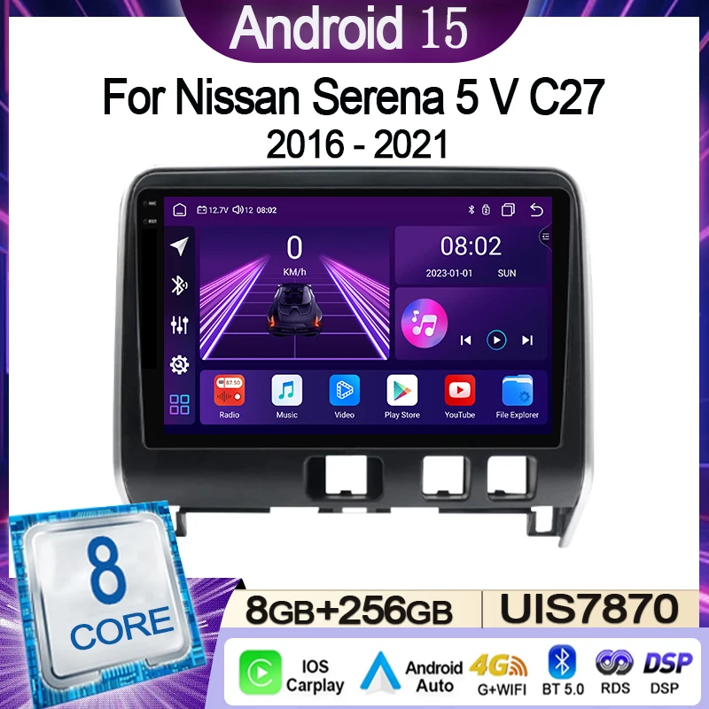 Car Radio For Nissan Serena 5 V C27 2016 - 2021 Multimedia Video Player Navigation Stereo GPS Android 15 Wireless Carplay DSP
Car Radio For Nissan Serena 5 V C27 2016 - 2021 Multimedia Video Player Navigation Stereo GPS Android 15 Wireless Carplay DSP