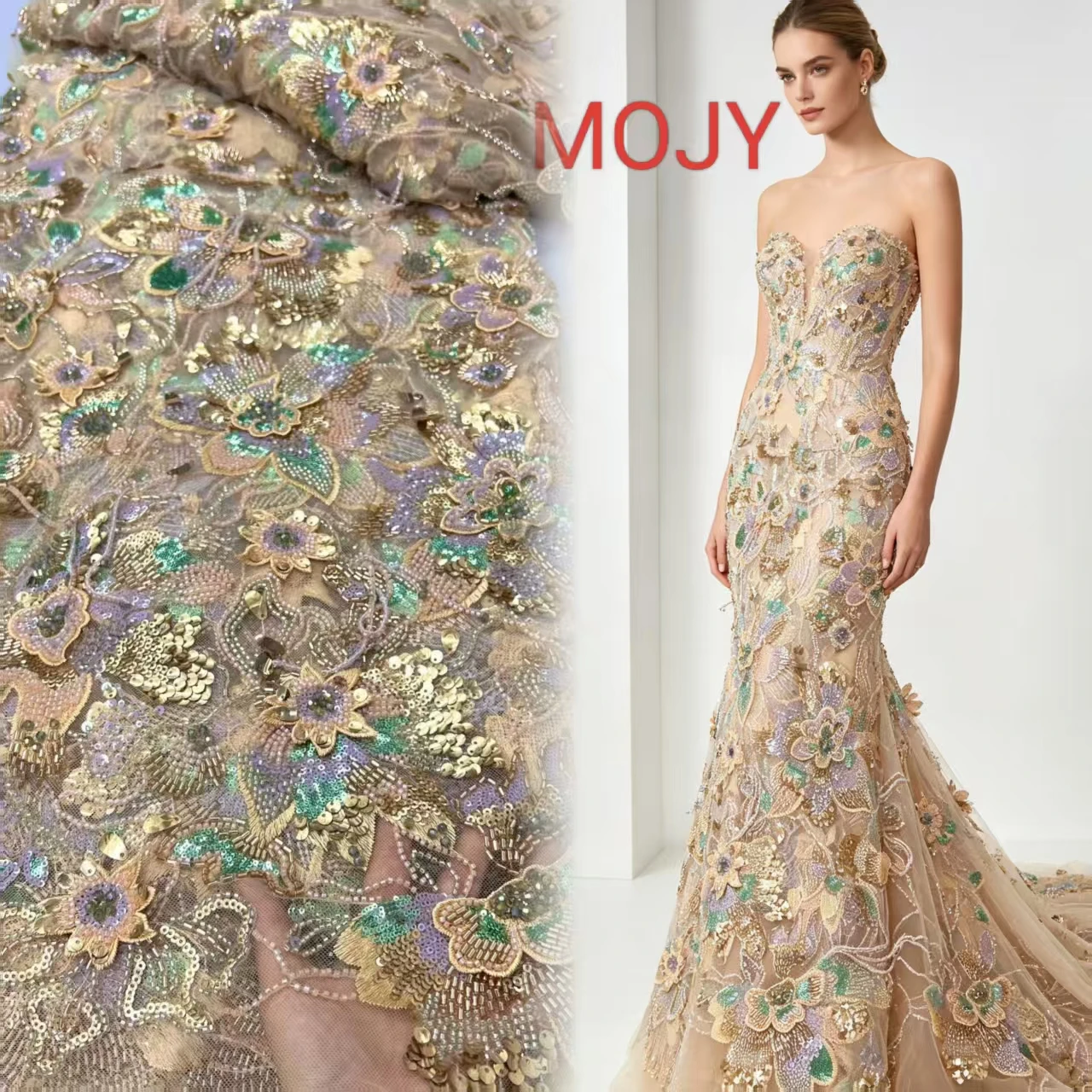 3D Colorful Floral Beaded Lace Fabric Handmade Sequins Rhinestone Embroidery Tulle Mesh For Wedding Evening Party Formal Gown Br
3D Colorful Floral Beaded Lace Fabric Handmade Sequins Rhinestone Embroidery Tulle Mesh For Wedding Evening Party Formal Gown Br