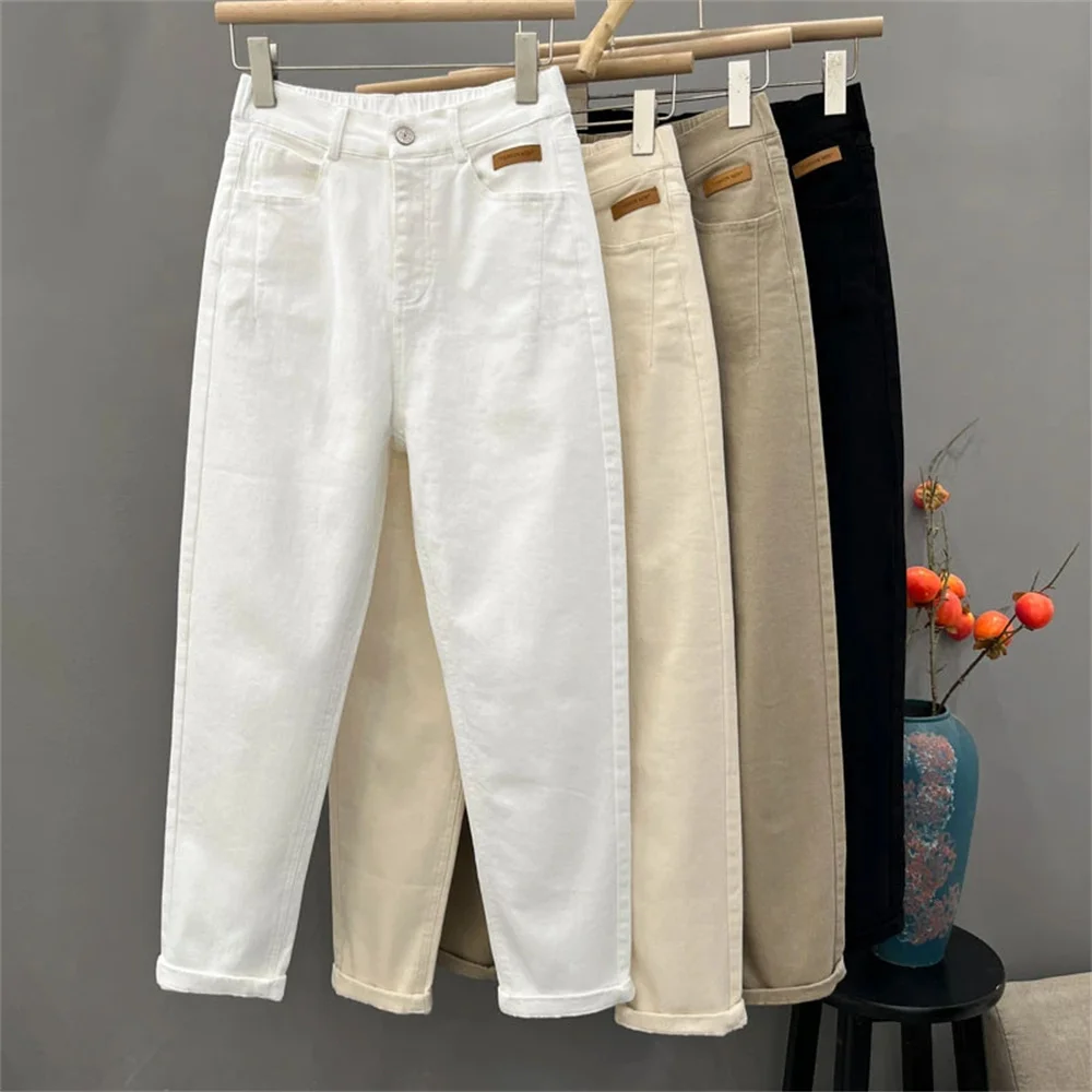 White Y2k Harem Denim Pants Women Harajuku Summer Elastic Waist Loose Casual Korean Chic Harem Jeans Khaki Cowboy Trousers Black
White Y2k Harem Denim Pants Women Harajuku Summer Elastic Waist Loose Casual Korean Chic Harem Jeans Khaki Cowboy Trousers Black