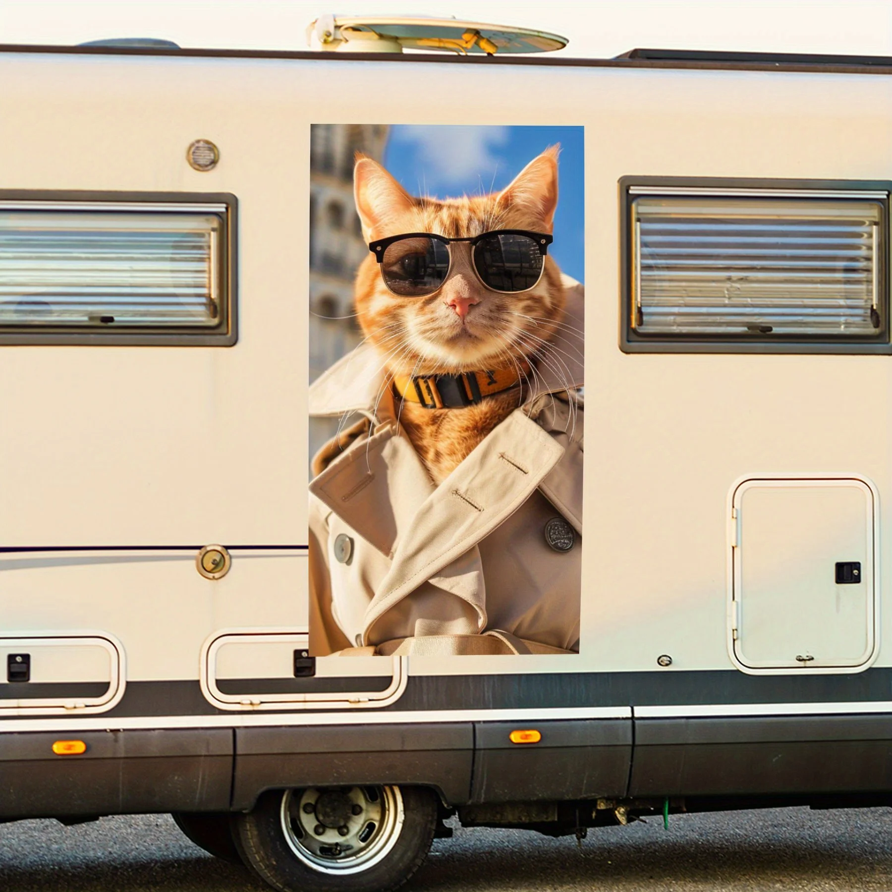 Модная виниловая наклейка Cat Traveler для двери автомобиля на колесах, водонепроницаемые самоклеящиеся виниловые наклейки, защита украшений Automoti
Модная виниловая наклейка Cat Traveler для двери автомобиля на колесах, водонепроницаемые самоклеящиеся виниловые наклейки, защита украшений Automoti
