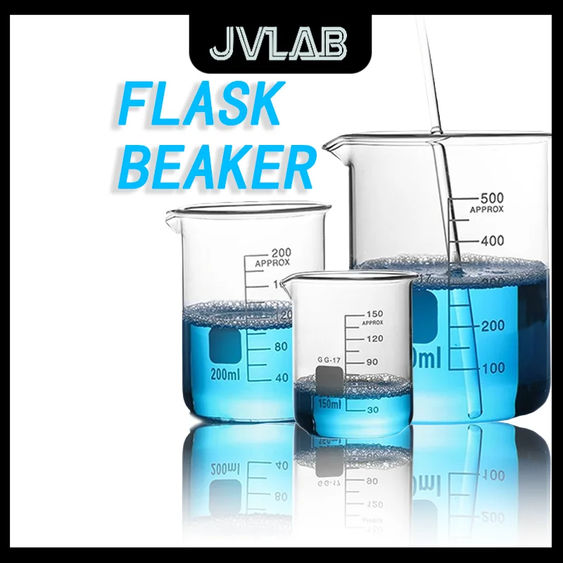 Glass Beaker Boro3.3 Flask Lab High Temperature Corrosion Resistance Durable Sturdy Transparent Specification 5-1000ml JVLAB
Glass Beaker Boro3.3 Flask Lab High Temperature Corrosion Resistance Durable Sturdy Transparent Specification 5-1000ml JVLAB