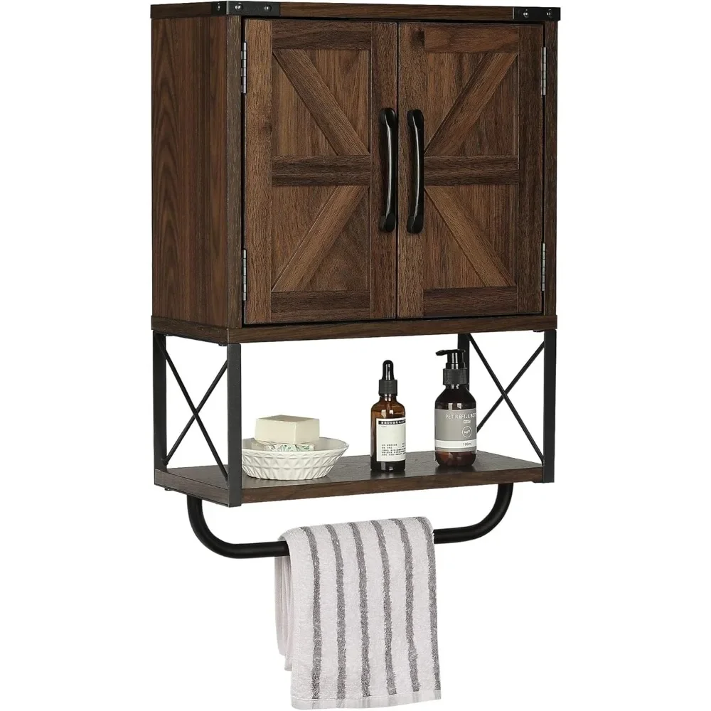 Farmhouse Rustic Medicine Cabinet with Two Barn Door,Wood Wall Mounted Storage Cabinet with Adjustable Shelf and Towel Bar
Farmhouse Rustic Medicine Cabinet with Two Barn Door,Wood Wall Mounted Storage Cabinet with Adjustable Shelf and Towel Bar