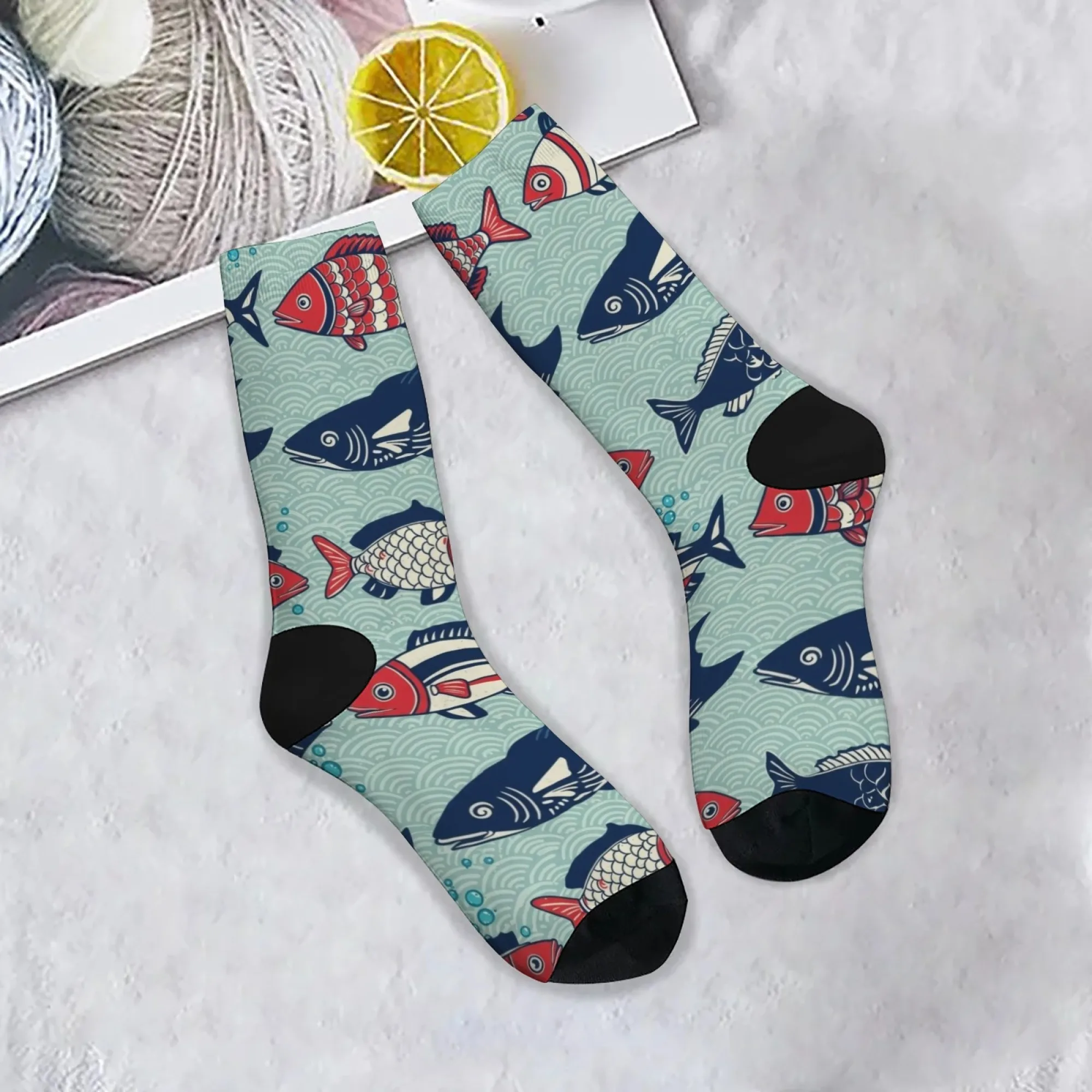 Novelty traditional pattern fish print men's socks, Harajuku retro Japanese Ukiyo-e style casual socks, fun party gift.
Novelty traditional pattern fish print men's socks, Harajuku retro Japanese Ukiyo-e style casual socks, fun party gift.